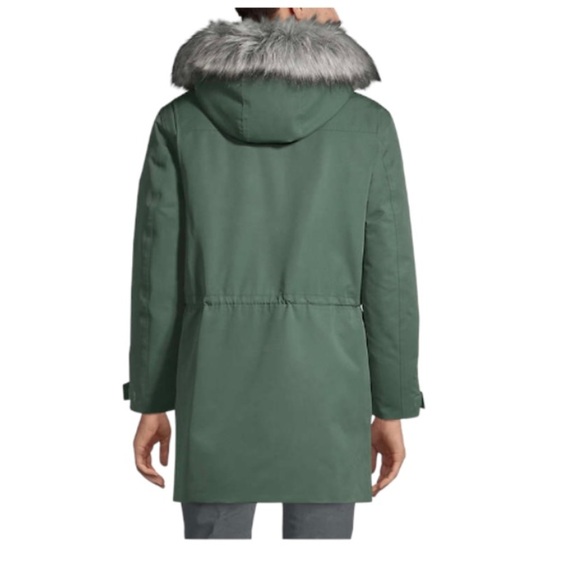 LANDSEND Mens Expedition Down Hooded Warm Winter Parka Woodland Green - Picture 2 of 5